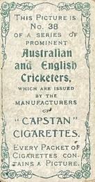 1907 Wills's Capstan Cigarettes Prominent Australian and English Cricketers #38 Gilbert Jessop Back