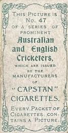 1907 Wills's Capstan Cigarettes Prominent Australian and English Cricketers #47 Bernard Bosanquet Back
