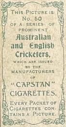 1907 Wills's Capstan Cigarettes Prominent Australian and English Cricketers #50 Len Braund Back