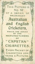 1907 Wills's Capstan Cigarettes Prominent Australian and English Cricketers #52 Herbert Strudwick Back