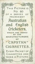 1907 Wills's Capstan Cigarettes Prominent Australian and English Cricketers #60 David Denton Back