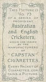 1907 Wills's Capstan Cigarettes Prominent Australian and English Cricketers #73 Joe Humphries Back