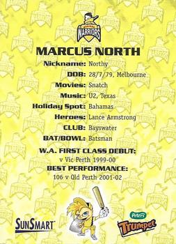 2001-02 Western Warriors #NNO Marcus North Back