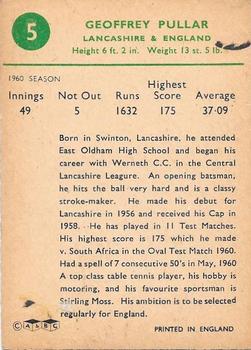 1961 A&BC Cricket 1961 Test Series (Standard Border) #5 Geoffrey Pullar Back
