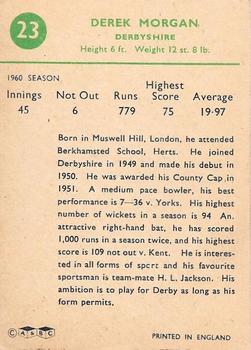 1961 A&BC Cricket 1961 Test Series (Standard Border) #23 Derek Morgan Back