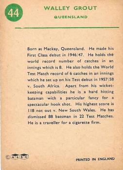 1961 A&BC Cricket 1961 Test Series (Standard Border) #44 Wally Grout Back