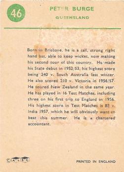 1961 A&BC Cricket 1961 Test Series (Standard Border) #46 Peter Burge Back