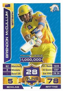 2015-16 Topps Cricket Attax IPL #3 Brendon McCullum Front