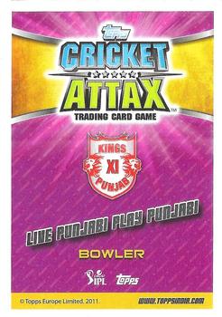 2015-16 Topps Cricket Attax IPL #43 Sandeep Sharma Back