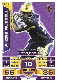 2015-16 Topps Cricket Attax IPL #54 Andre Russell Front