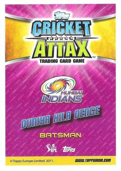 2015-16 Topps Cricket Attax IPL #133 Rohit Sharma / Ambati Rayudu Back