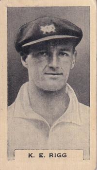 1932 Godfrey Phillips Test Cricketers #26 Keith Rigg Front