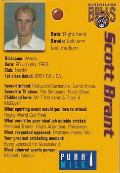 2003-04 Queensland Bulls #NNO Scott Brant Back