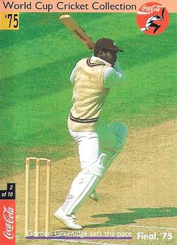 1996 Coca Cola World Cup Cricket Collection #2 Gordon Greenidge Front