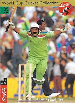 1996 Coca Cola World Cup Cricket Collection #9 Javed Miandad Front