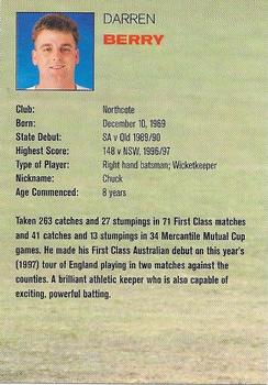 1997-98 Victorian Bushrangers Cricket #NNO Darren Berry Back