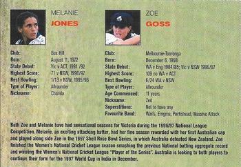 1997-98 Victorian Bushrangers Cricket #NNO Melanie Jones / Zoe Goss Back