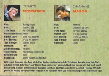 1997-98 Victorian Bushrangers Cricket #NNO Charmaine Mason / Cathryn Fitzpatrick Back