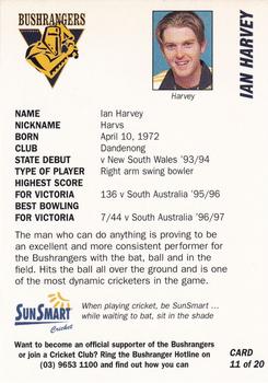 1999-00 Victorian Bushrangers Cricket #11 Ian Harvey Back