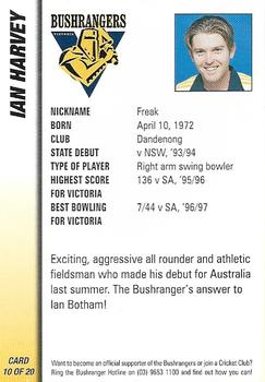 1998-99 Sun Smart Victorian Bushrangers #10 Ian Harvey Back