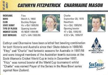 1998-99 Sun Smart Victorian Bushrangers #20 Cathryn Fitzpatrick / Charmaine Mason Back
