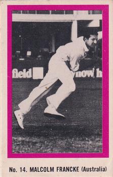 1974 Sunicrust Cricket #14 Malcolm Francke Front