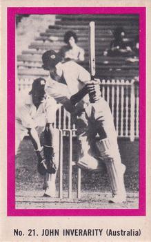 1974 Sunicrust Cricket #21 John Inverarity Front