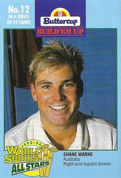 1993-94 Buttercup World Series All Stars #12 Shane Warne Front