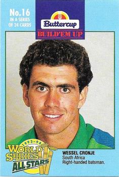 1993-94 Buttercup World Series All Stars #16 Wessel Cronje Front