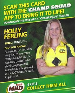 2017 Milo Australian Cricket #6 Holly Ferling Back