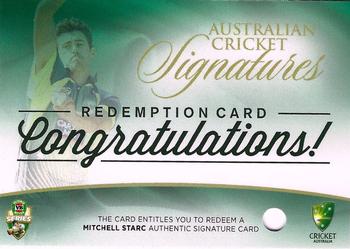 2015-16 Tap 'N' Play CA/BBL Cricket - Australian Cricket Signatures Redemption #ACS-3 Mitchell Starc Front