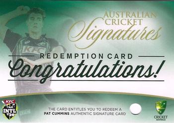 2015-16 Tap 'N' Play CA/BBL Cricket - Australian Cricket Signatures Redemption #ACS-4 Pat Cummins Front