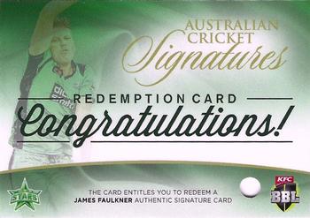 2015-16 Tap 'N' Play CA/BBL Cricket - Australian Cricket Signatures Redemption #ACS-6 James Faulkner Front