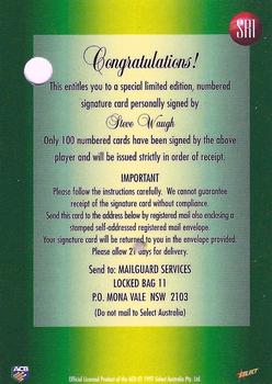 1997-98 Select - Select Signatures Redemptions #SR1 Steve Waugh Back