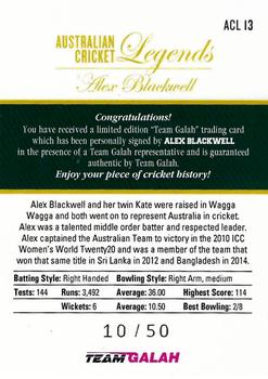 2021 Team Galah Australian Cricket Legends Signatures #ACL 13 Alex Blackwell Back