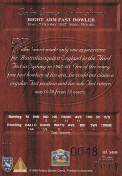 1996 Futera Heritage Collection #44 Colin Guest Back