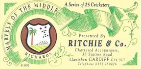1992 Ritchie & Co Marvels Of The Middle #NNO Viv Richards Back