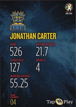 2019 Tap 'N' Play Caribbean Premier League #04 Jonathan Carter Back