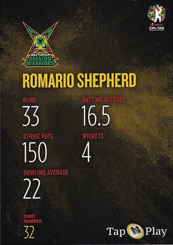 2019 Tap 'N' Play Caribbean Premier League #32 Romario Shepherd Back