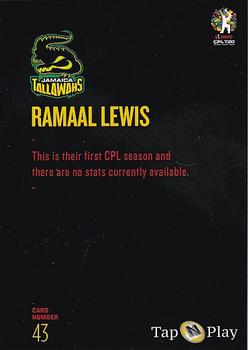 2019 Tap 'N' Play Caribbean Premier League #43 Ramaal Lewis Back