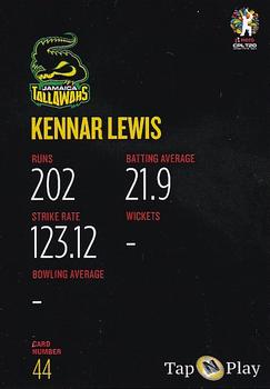 2019 Tap 'N' Play Caribbean Premier League #44 Kennar Lewis Back