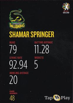 2019 Tap 'N' Play Caribbean Premier League #48 Shamar Springer Back