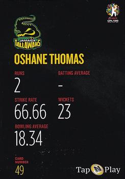 2019 Tap 'N' Play Caribbean Premier League #49 Oshane Thomas Back