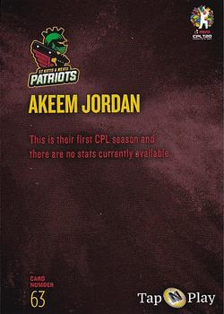 2019 Tap 'N' Play Caribbean Premier League #63 Akeem Jordan Back