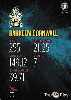 2019 Tap 'N' Play Caribbean Premier League #73 Rahkeem Cornwall Back