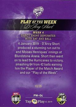 2018-19 Tap 'N' Play BBL/WBBL Play of the Week #PW-04 D'Arcy Short Back
