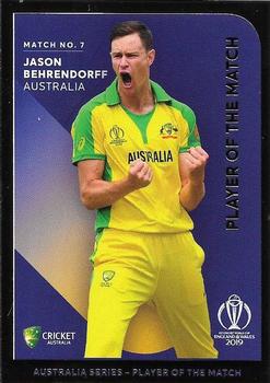 2019 Tap 'N' Play Cricket World Cup Australian Players of the Match #7 Jason Behrendorff Front