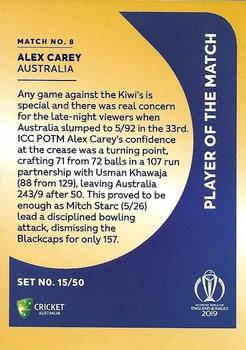 2019 Tap 'N' Play Cricket World Cup Australian Players of the Match #8 Alex Carey Back