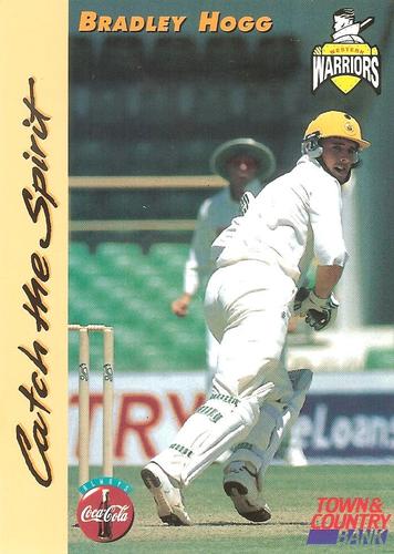 1995-96 Western Warriors Cricket Catch The Spirit #NNO Bradley Hogg Front