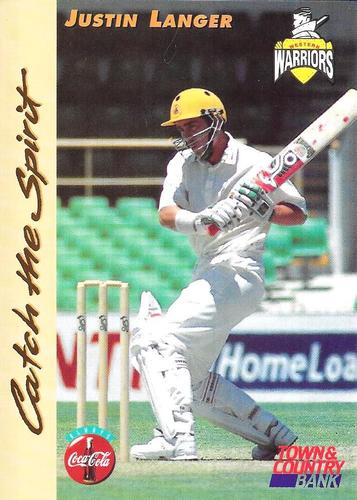 1995-96 Western Warriors Cricket Catch The Spirit #NNO Justin Langer Front